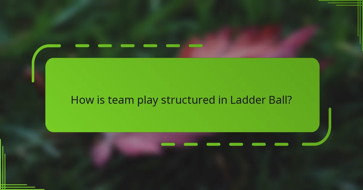 How is team play structured in Ladder Ball?