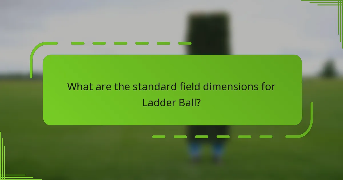 What are the standard field dimensions for Ladder Ball?
