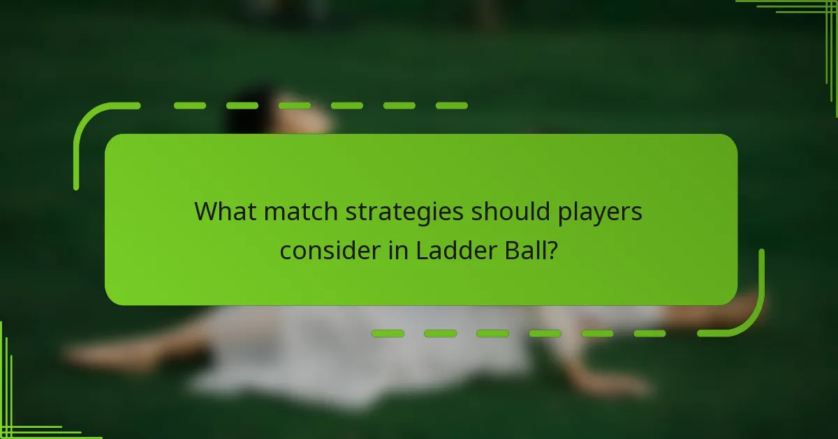 What match strategies should players consider in Ladder Ball?
